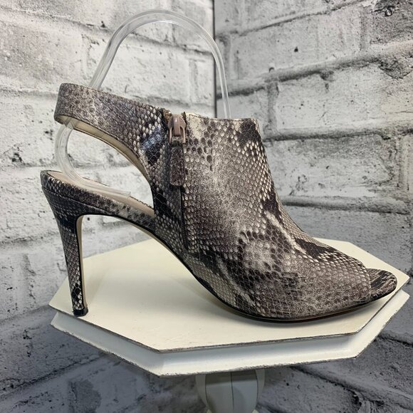 Cole Haan Snakeskin Open Toe Sling Back Stiletto Mule Pump - Picture 3 of 12